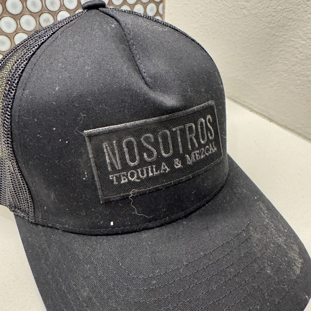 Nosotros Tequila Hat Cap‎ Black Embroidered Black Baseball Snap Back Alcohol